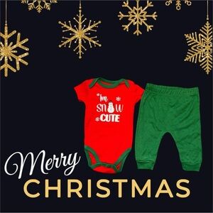 Infant Christmas Outfit Size 3/6 Month Says I’m Snow Cute